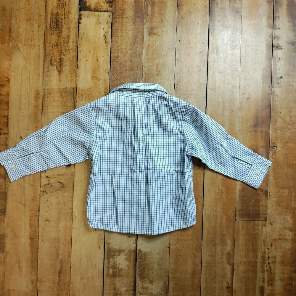 Nautica dress shirt 24 months blue button down plaid cotton spring Easter - Picture 4 of 4